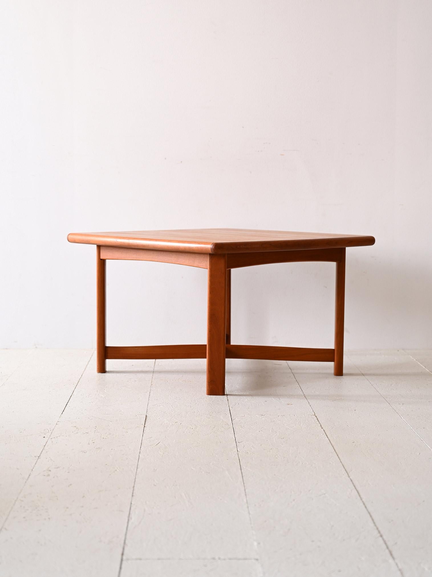 Danish Square teak coffee table made in Denmark For Sale