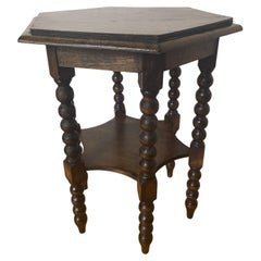 Table basse vintage hexagonale en bois Rocchetto des années 98