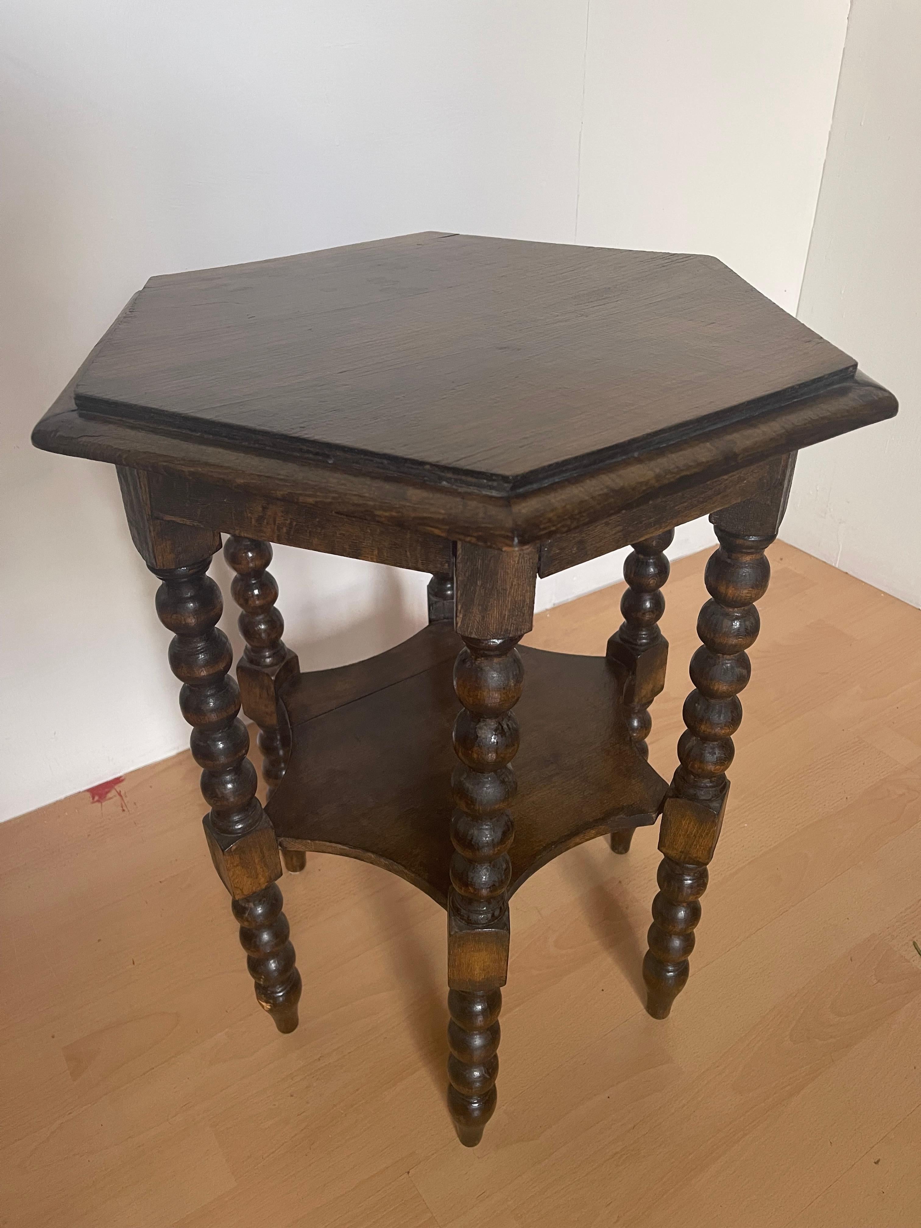 Mesa de centro vintage Rocchetto hexagonal de madera de los años 98 Madera en venta