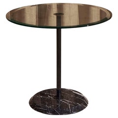 Round coffee table with marble base, Italy 1980s