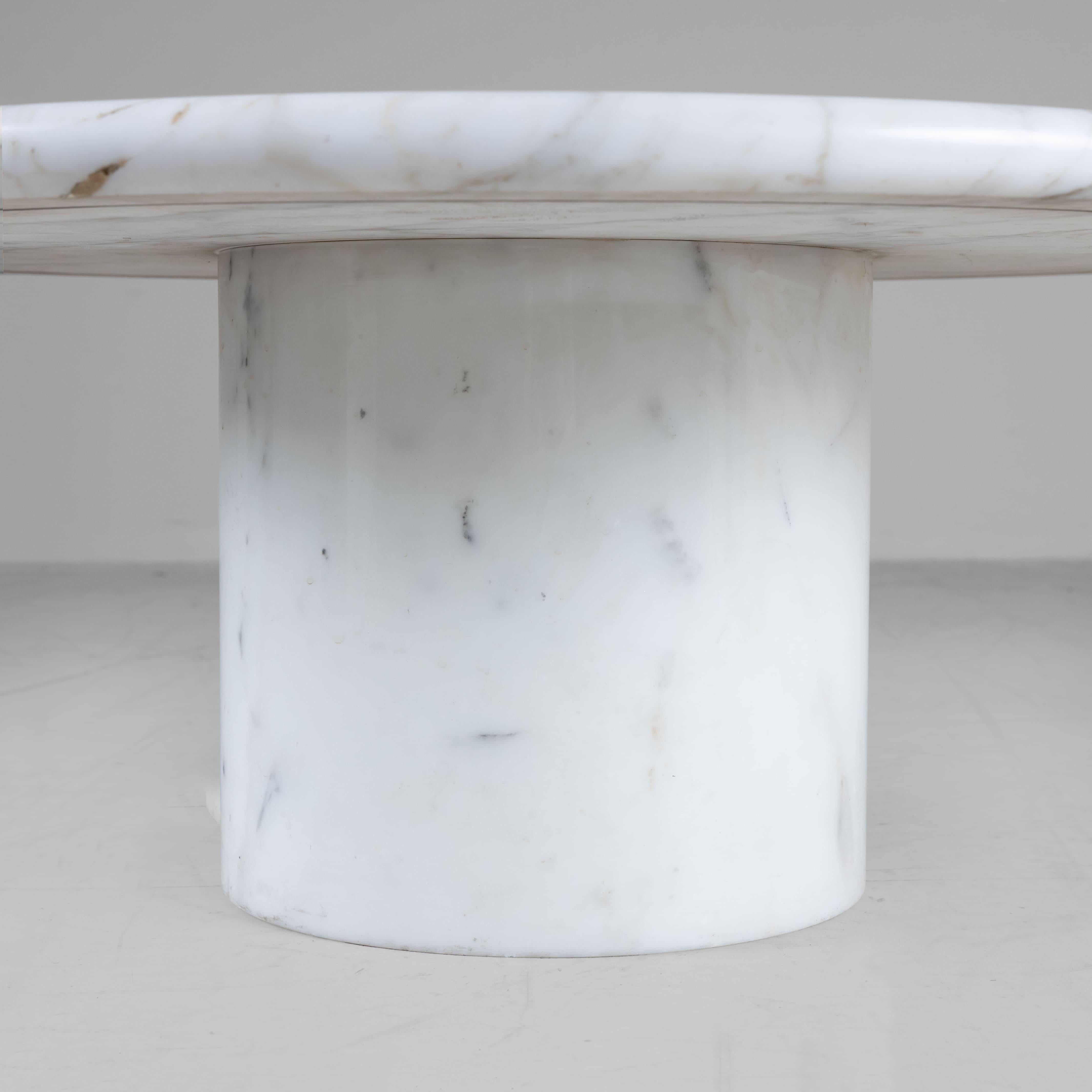 Mid-Century moderno Tavolino rotondo, marmo di carrara, 1960 in vendita