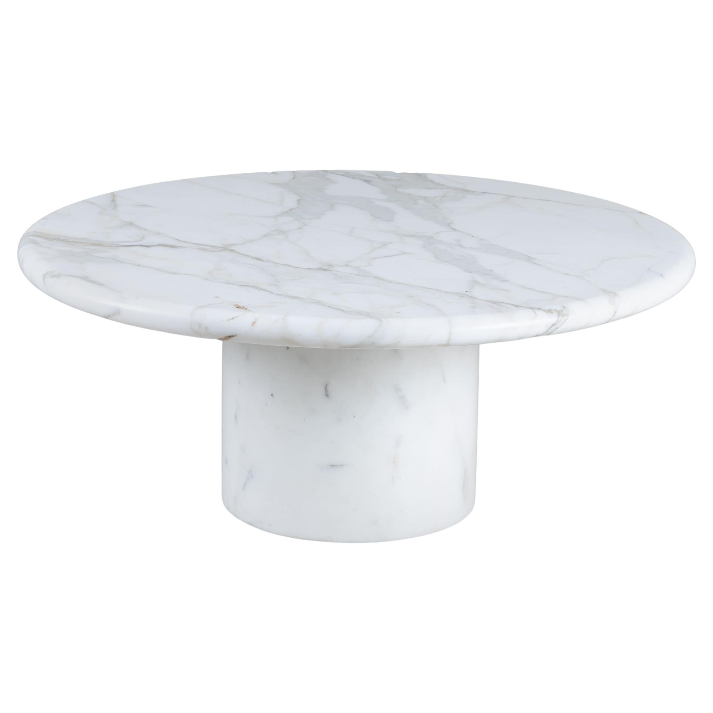 Tavolino rotondo, marmo di carrara, 1960 in vendita
