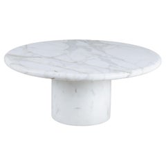 Tavolino rotondo, marmo di carrara, 1960