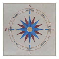 Tavolino Salotto moderno Marmo Beige Intarsiato a Mano in Italia da Cupioli