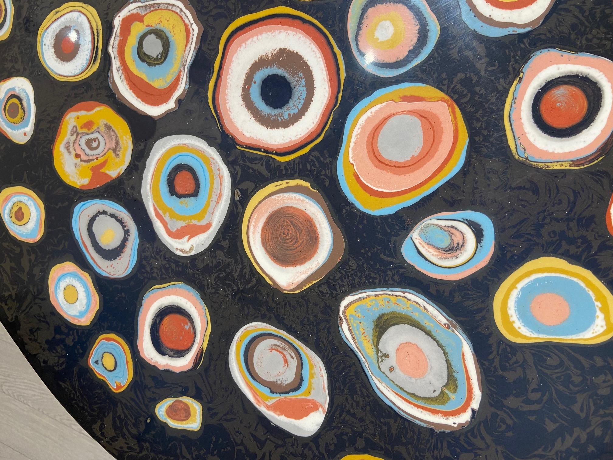Tavolino Salotto Nero e Oro Decoro Murrine Intarsiato a mano da Cupioli Italia in vendita 2