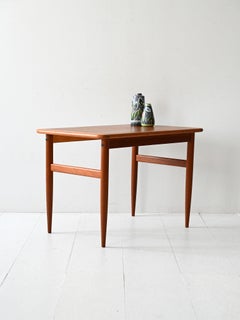 Scandinavian teak coffee table with turned legs