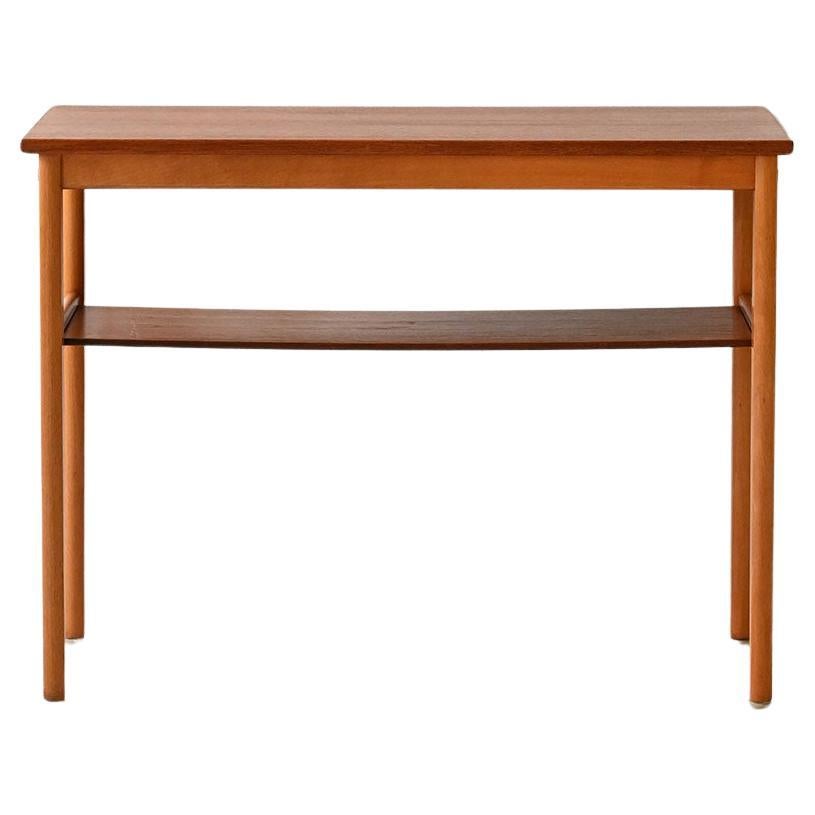 Table basse vintage scandinave des années 1950 en hêtre et teck
