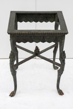 Tavolino scultoreo in bronzo marmo, XIX - XX secolo