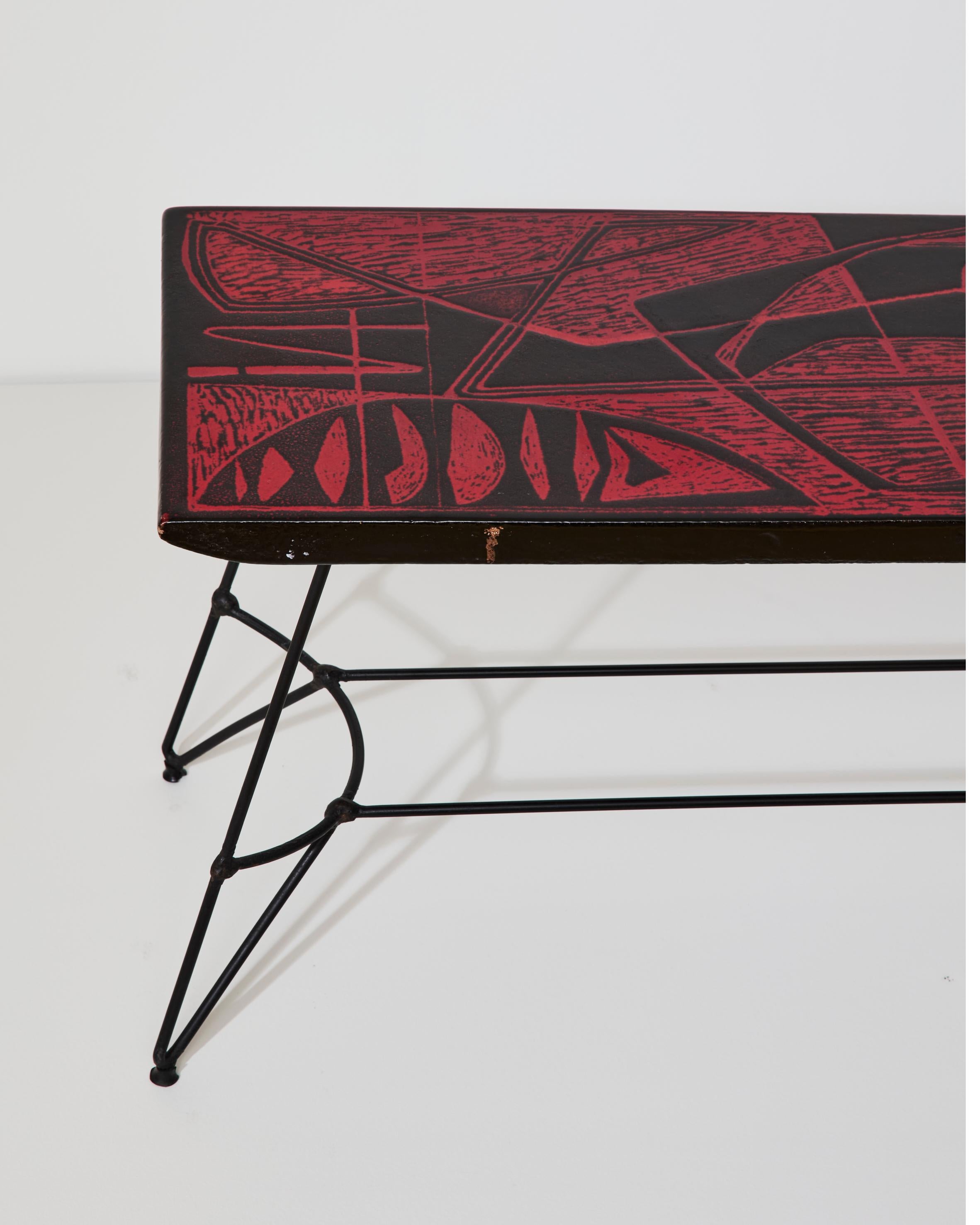 Tavolino scultura con piano in ceramica, realizzato da Victor Cerrato, Italia. in vendita 3