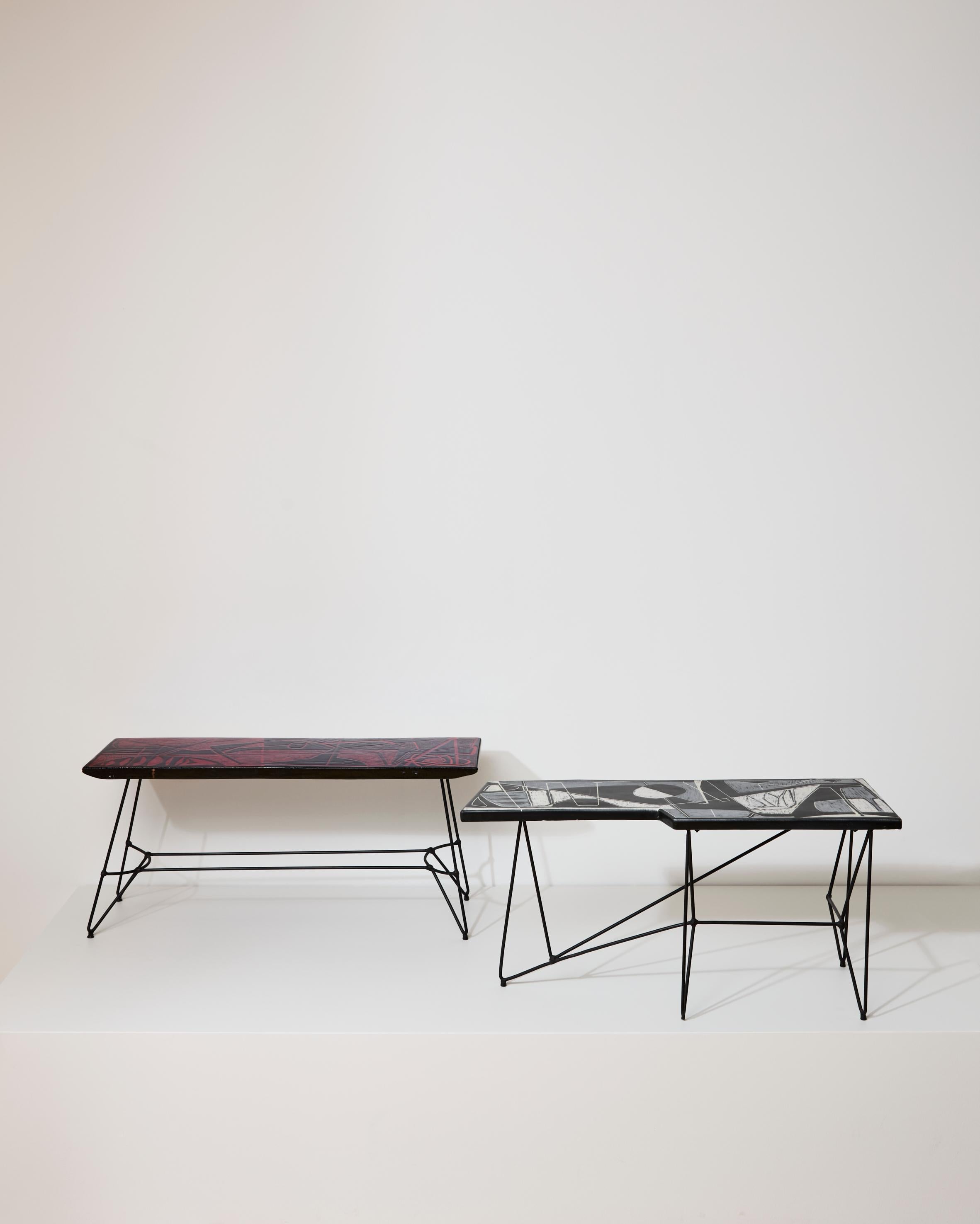Table sculpture avec plateau en céramique, réalisée par Victor Cerrato, Italie. en vente 4