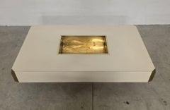 Alveo series coffee table by Willy Rizzo rare ivory and gold coloring