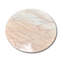 Round Coffee Table with Brass Base and Pink Marble Top, Italy, 1960s