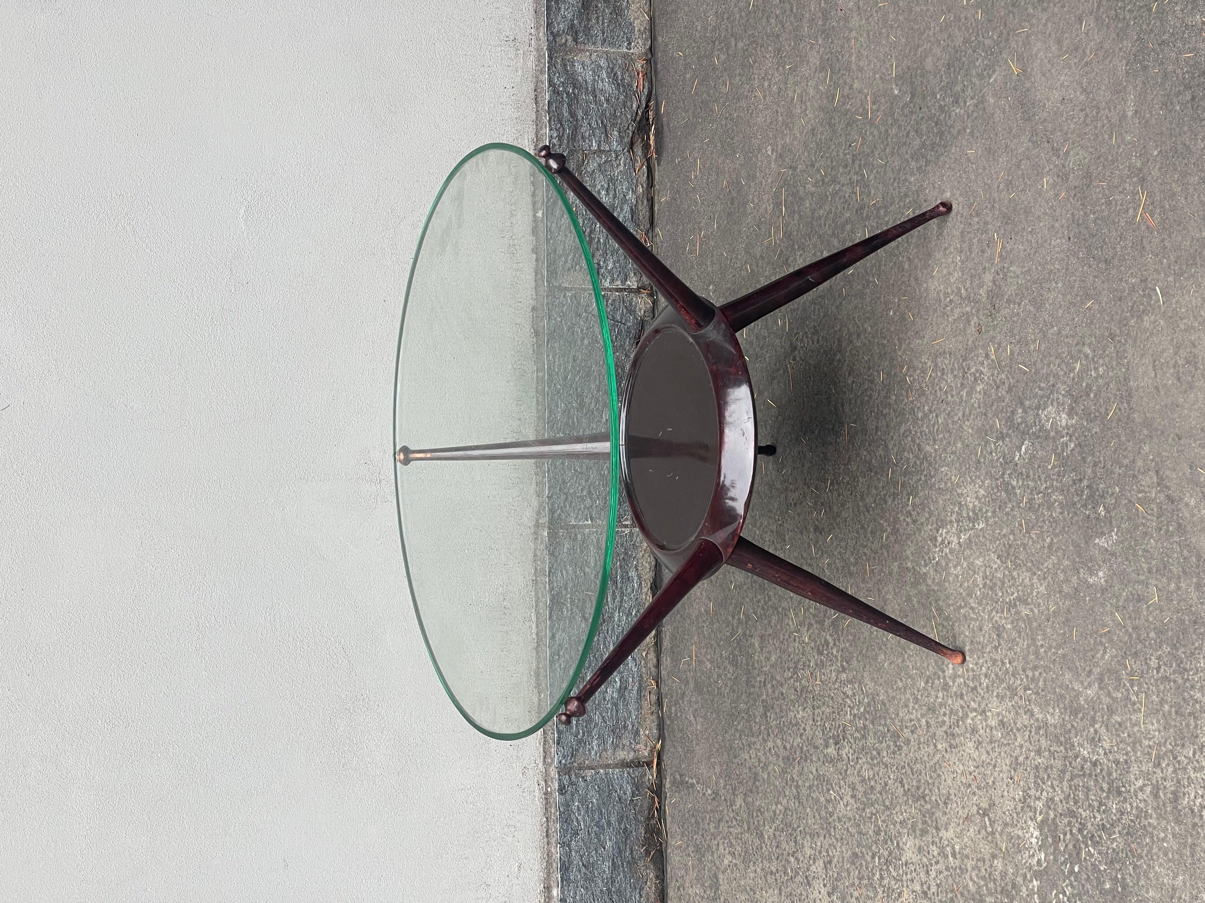 Tavolino Tondo Design 1950 - Mid Century - Vintage - Side Table - Glass Table 5