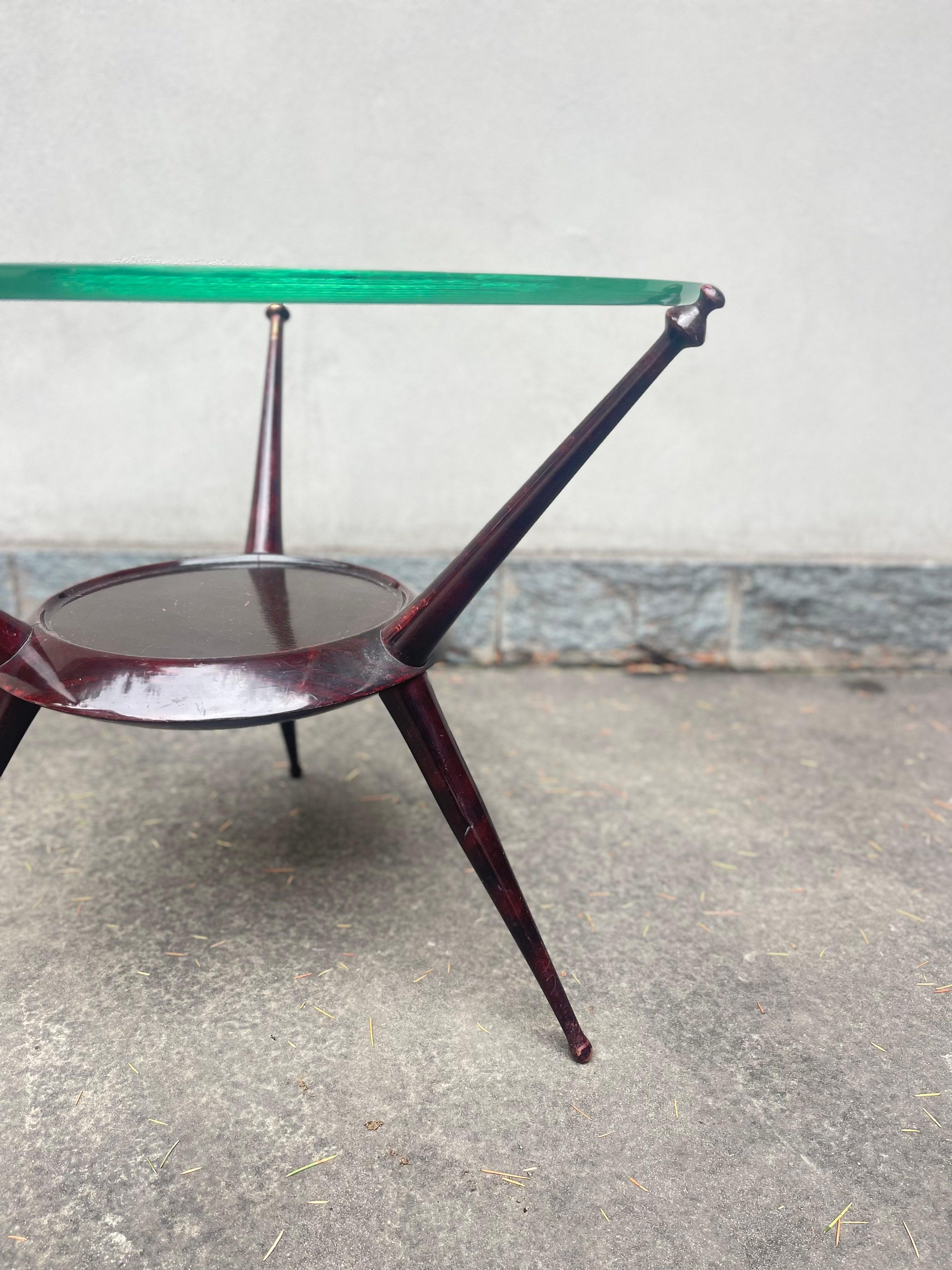 Tavolino Tondo Design 1950 - Mid Century - Vintage - Side Table - Glass Table 2