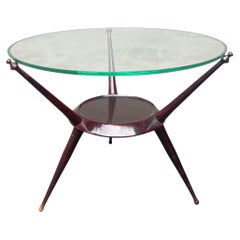 Tavolino Tondo Design 1950 - Mid Century - Vintage - Side Table - Glass Table
