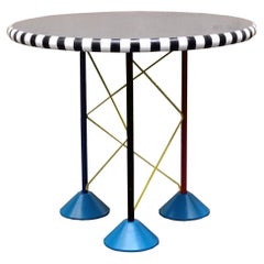Memphis Style Round Coffee Table, Italy 1980s