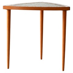Scandinavian 1960s triangular coffee table with mosaic top