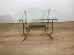 Tavolino Vetro Ottone