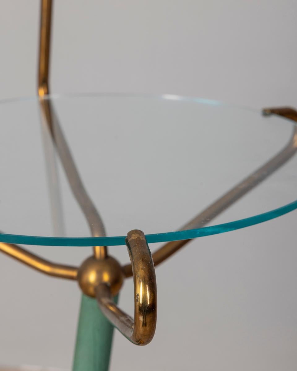 Tavolino vintage anni 50 con lampada e portariviste design Italiano en vente 1