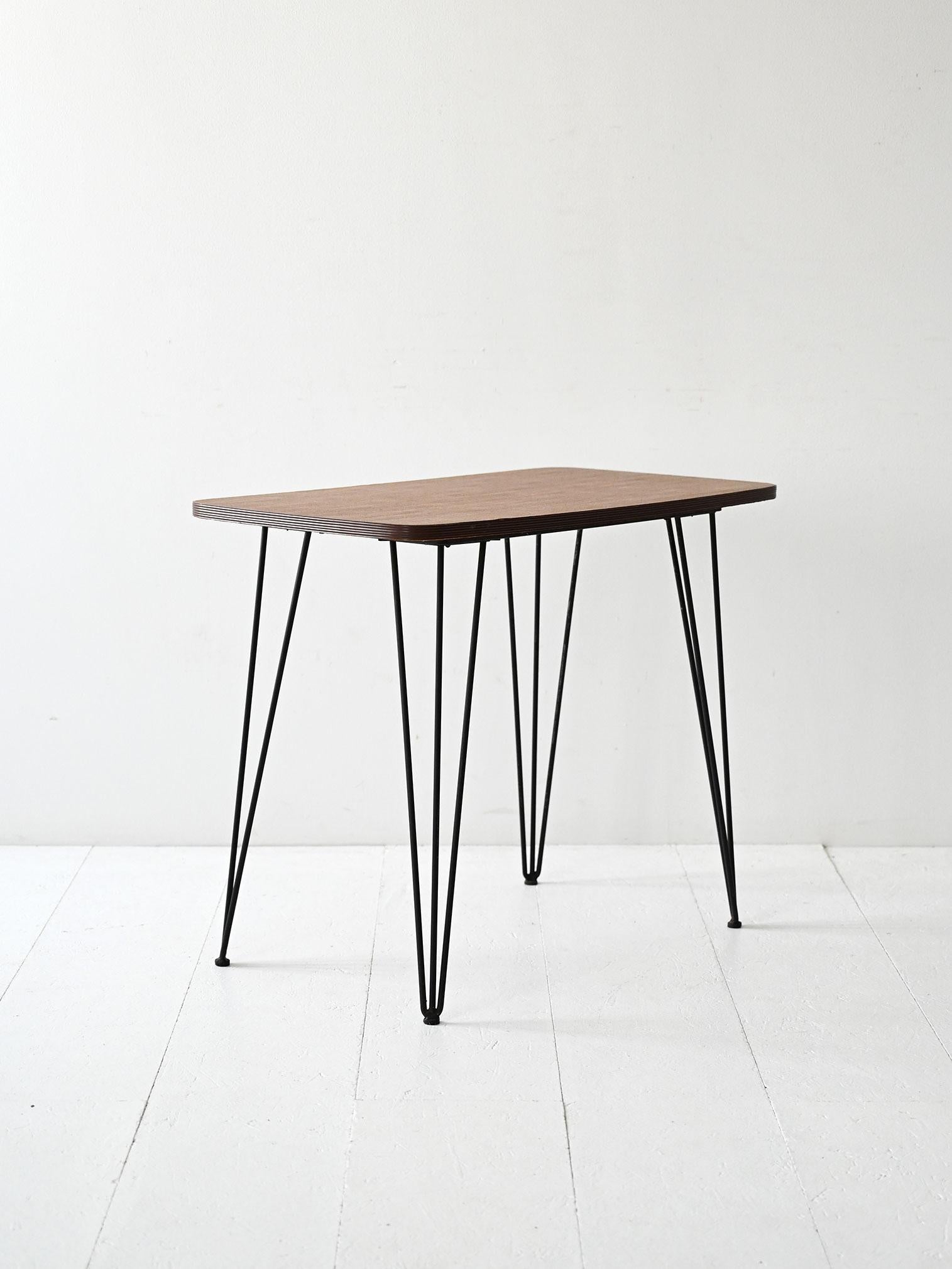 Scandinavian Modern Vintage 1950s formica and metal coffee table For Sale
