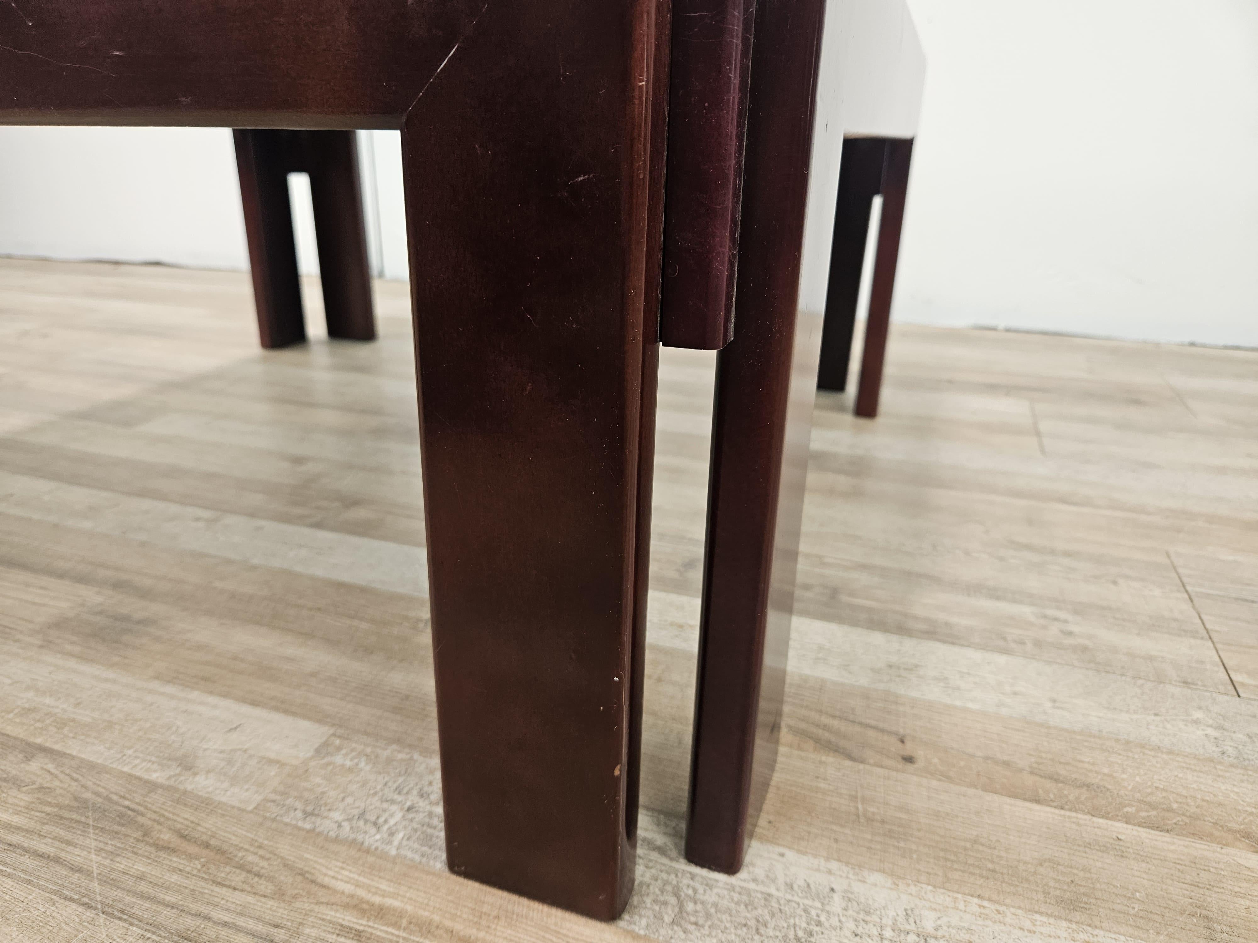 Table basse vintage des années 1960 par Afra et Tobia Scarpa pour Cassina avec verre fumé en vente 4