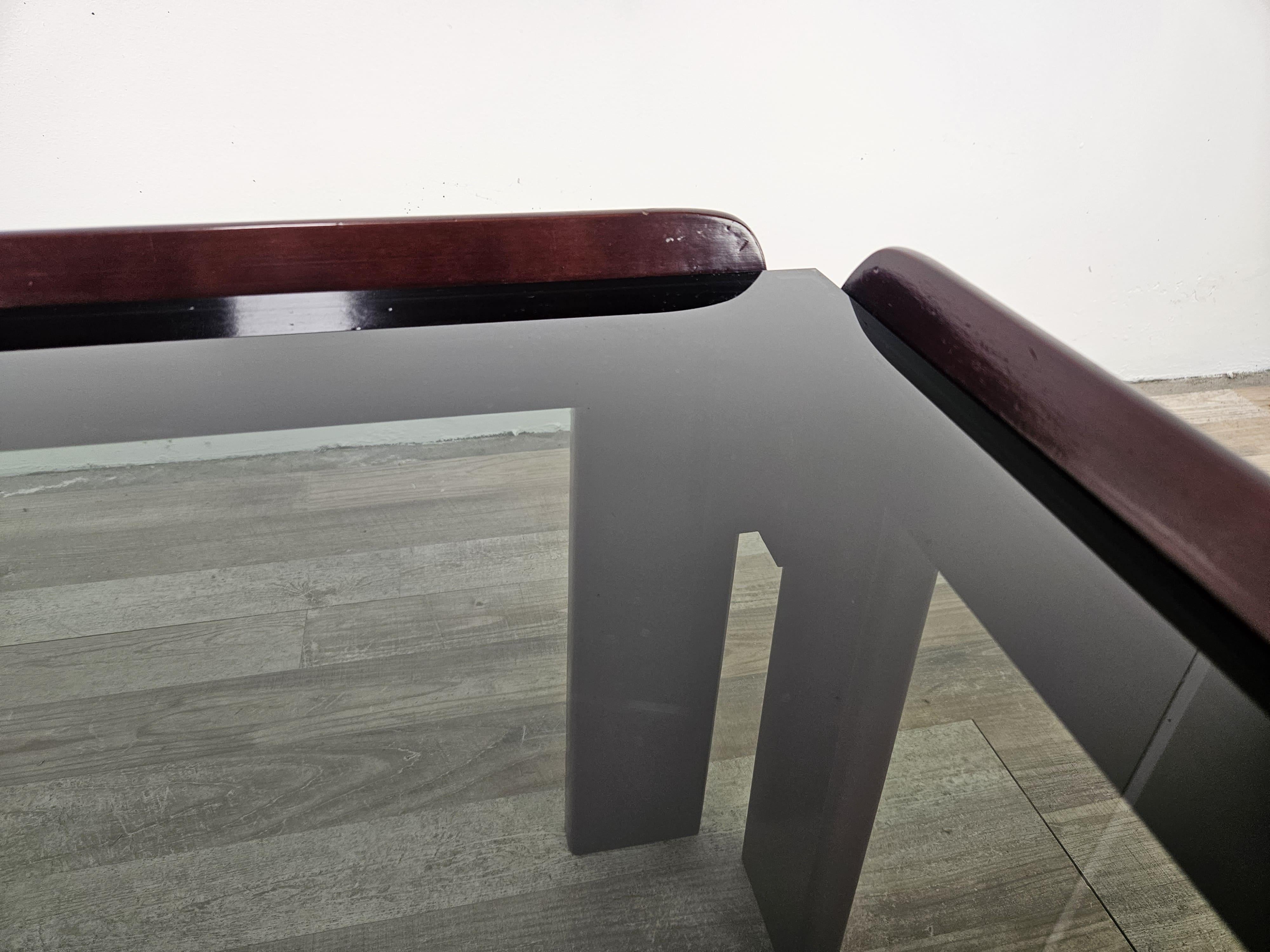Table basse vintage des années 1960 par Afra et Tobia Scarpa pour Cassina avec verre fumé en vente 11