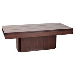 Vintage 60
s wooden coffee table with storage unit Italian design