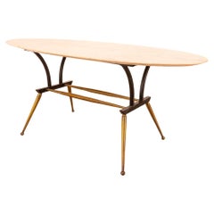 Retro 60's brass and marble coffee table Italian design
