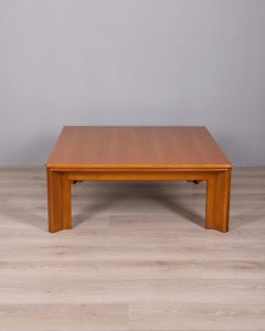Vintage 70s wooden coffee table "Mou" design Afra and Tobia Scarpa for Molteni