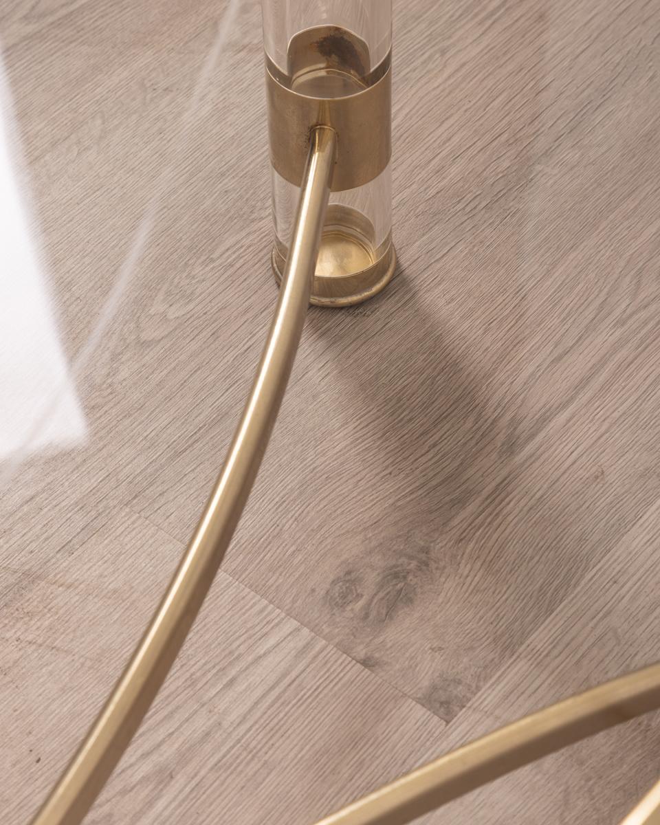 Tavolino vintage anni 70 in ottone e lucite design Sandro Petti per Metalarte in vendita 1