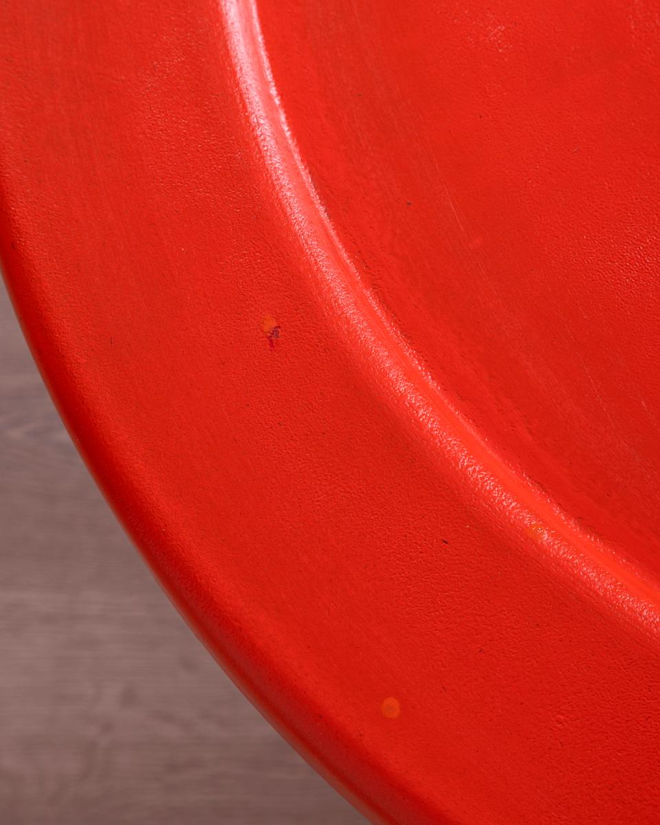 Plastic Vintage 70's red plastic coffee table Italian design For Sale