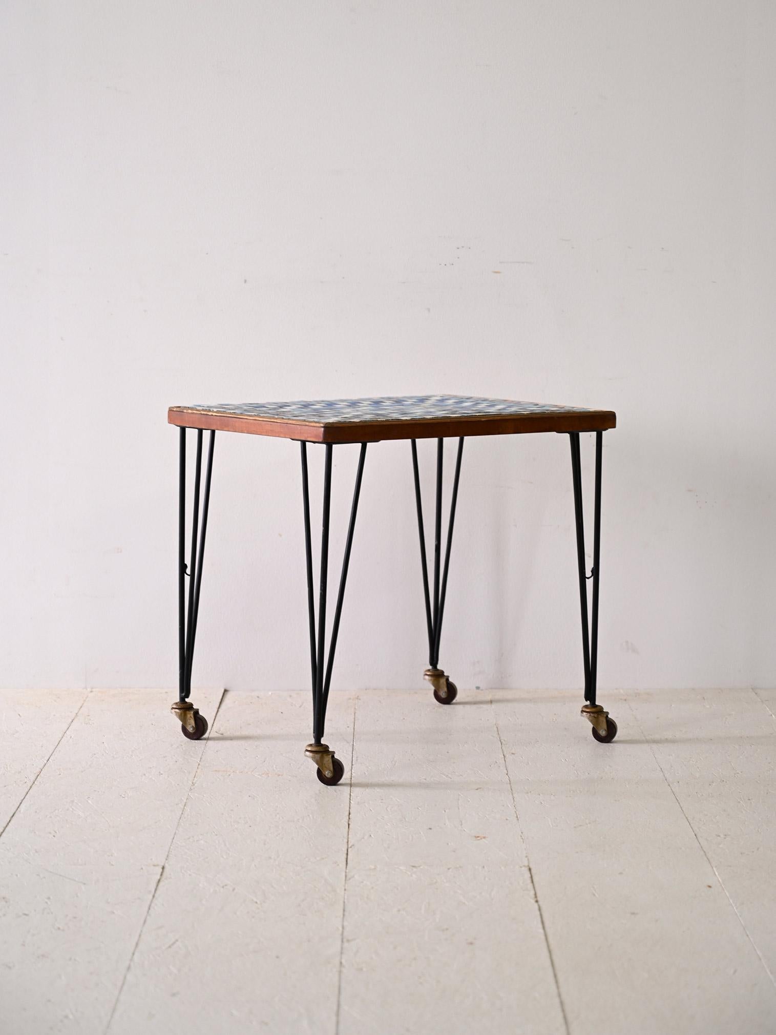 Scandinavian Table basse vintage avec mosaïque en vente