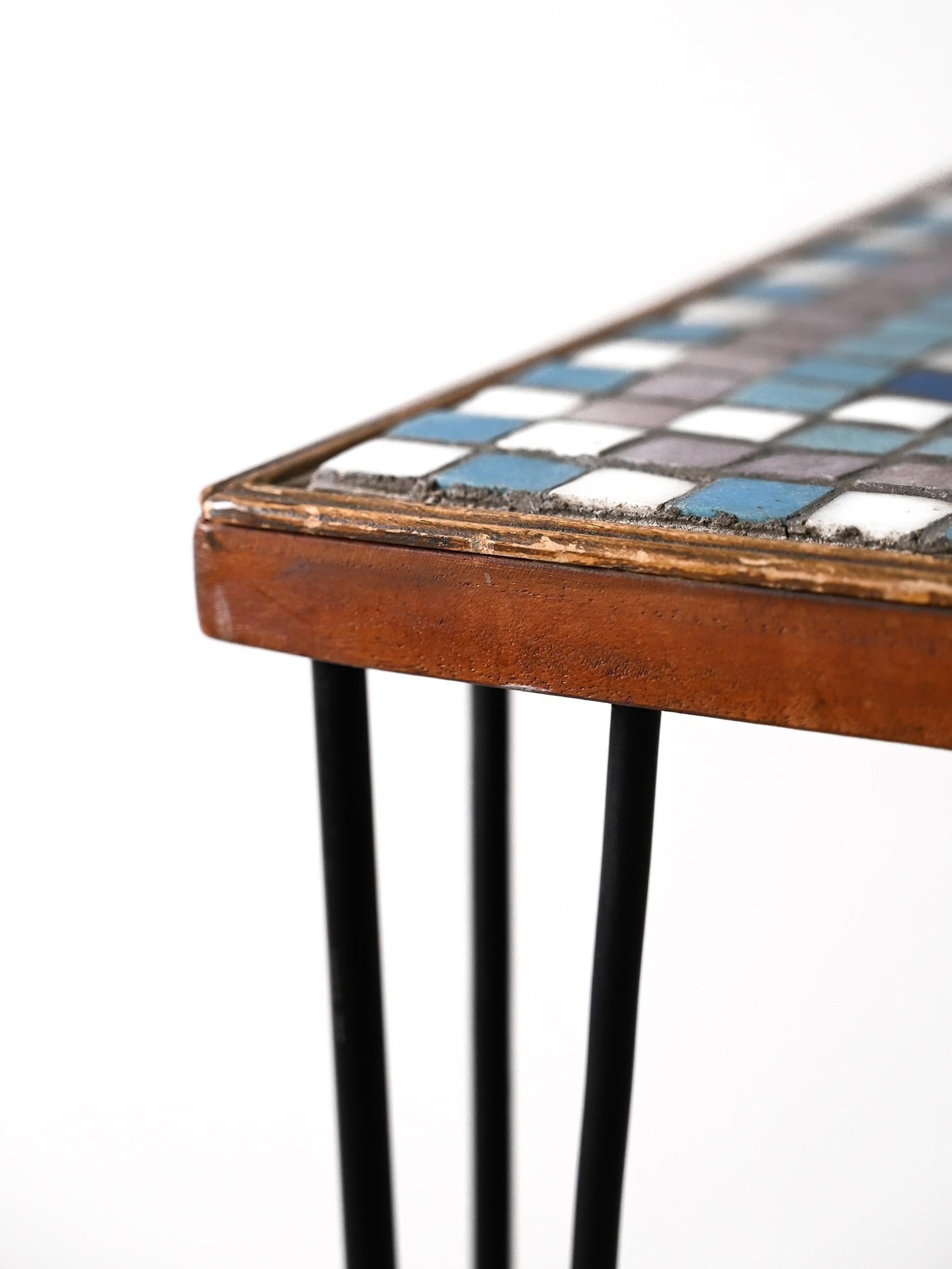 Table basse vintage avec mosaïque en vente 2