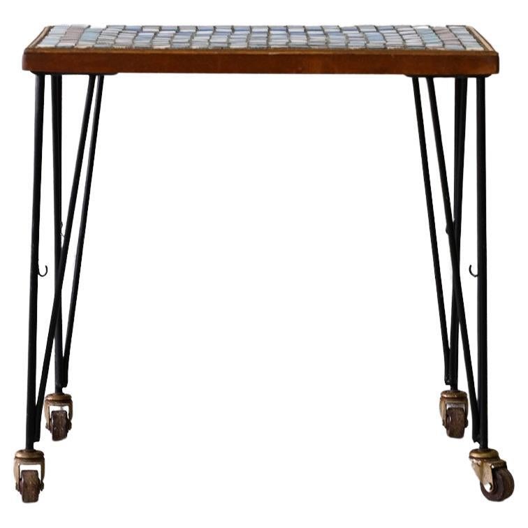 Table basse vintage avec mosaïque en vente