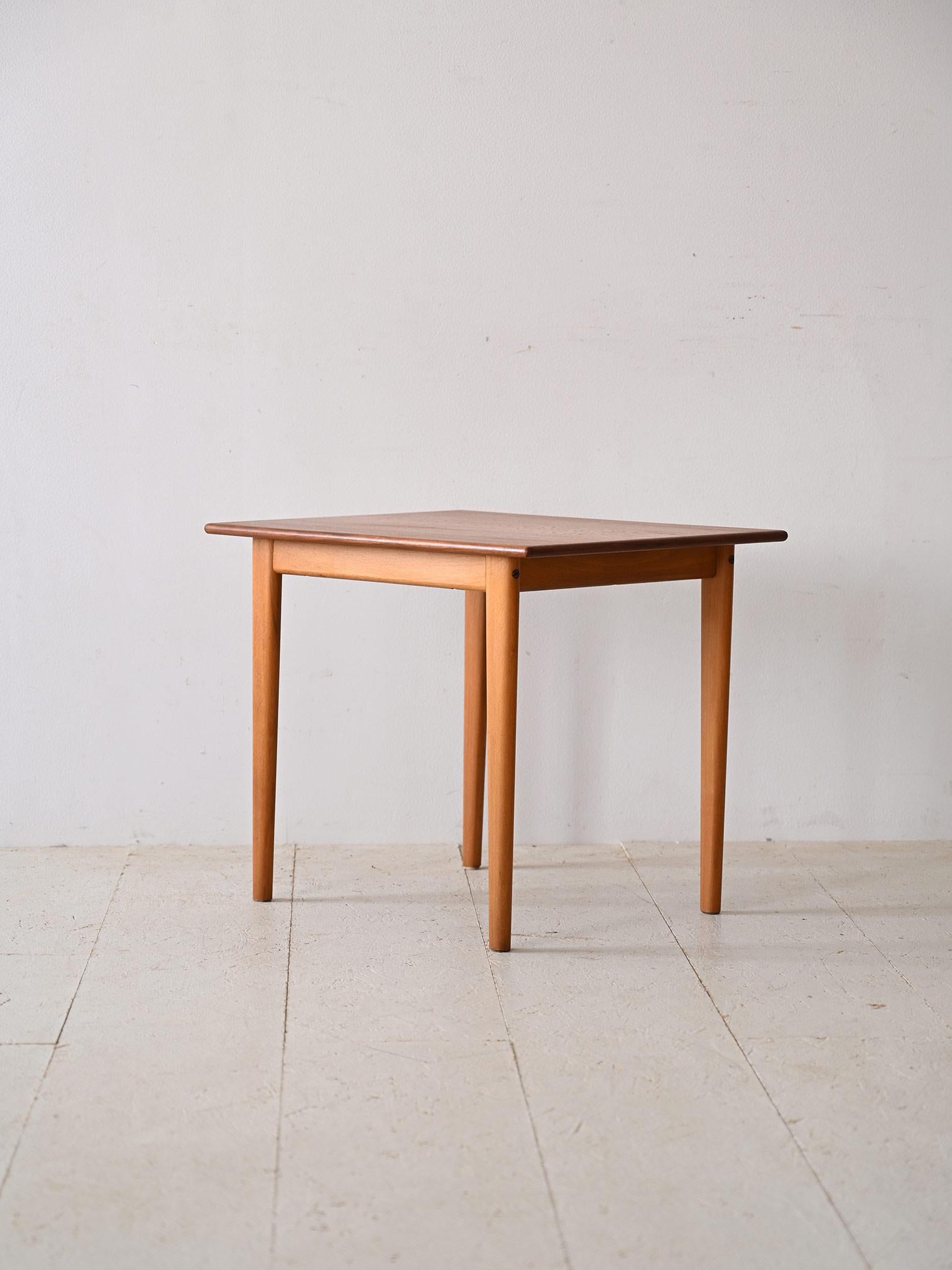 Scandinavian Vintage Teak End Table For Sale