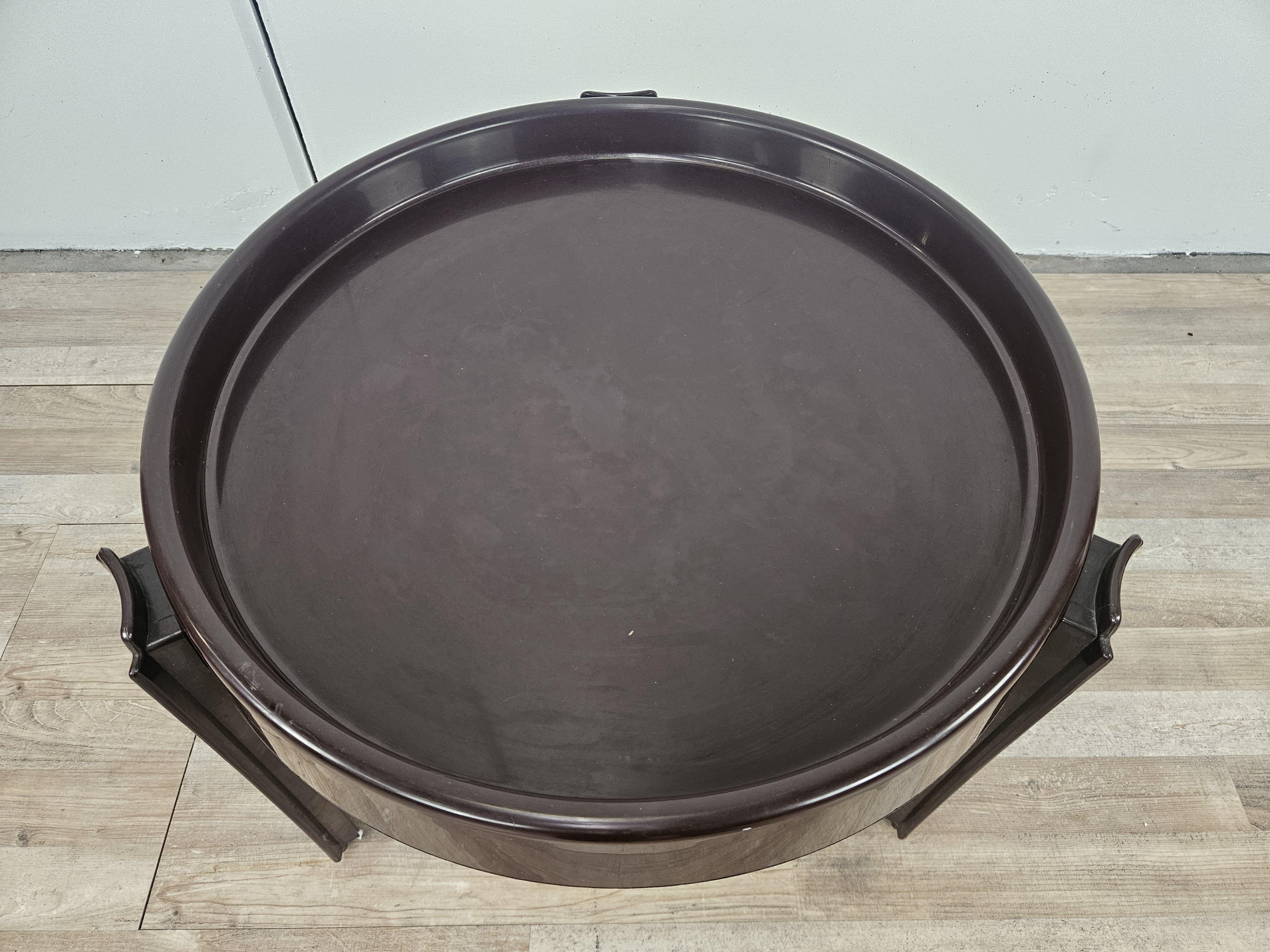 Italian Vintage Space Age dark plastic coffee table from Dal Vera 1970s For Sale