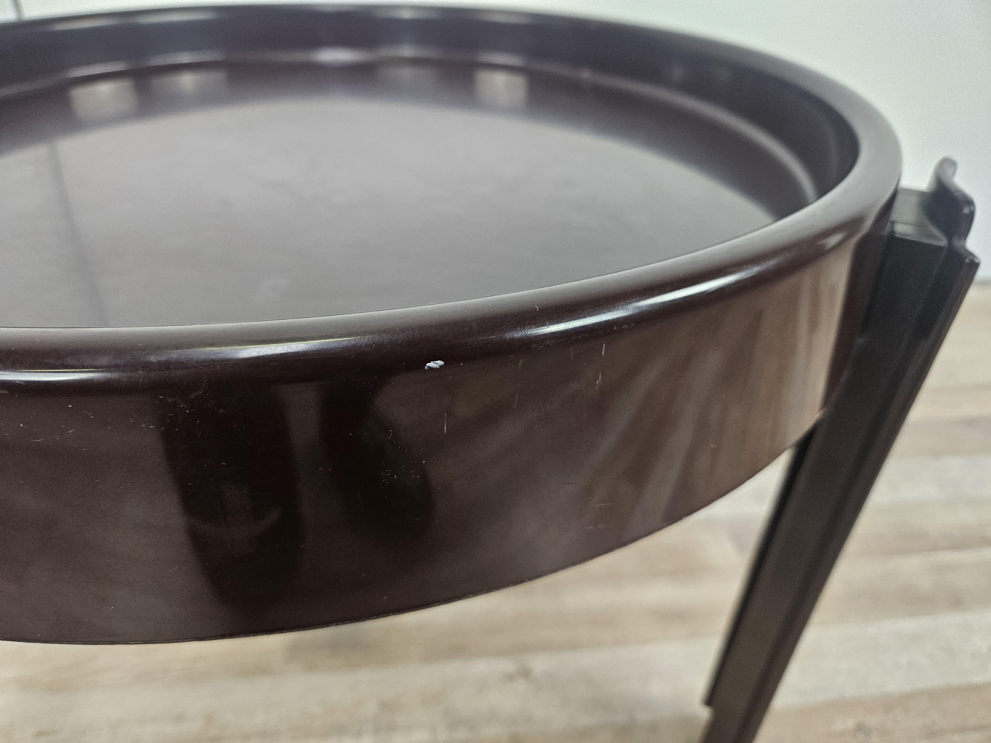 Late 20th Century Vintage Space Age dark plastic coffee table from Dal Vera 1970s For Sale