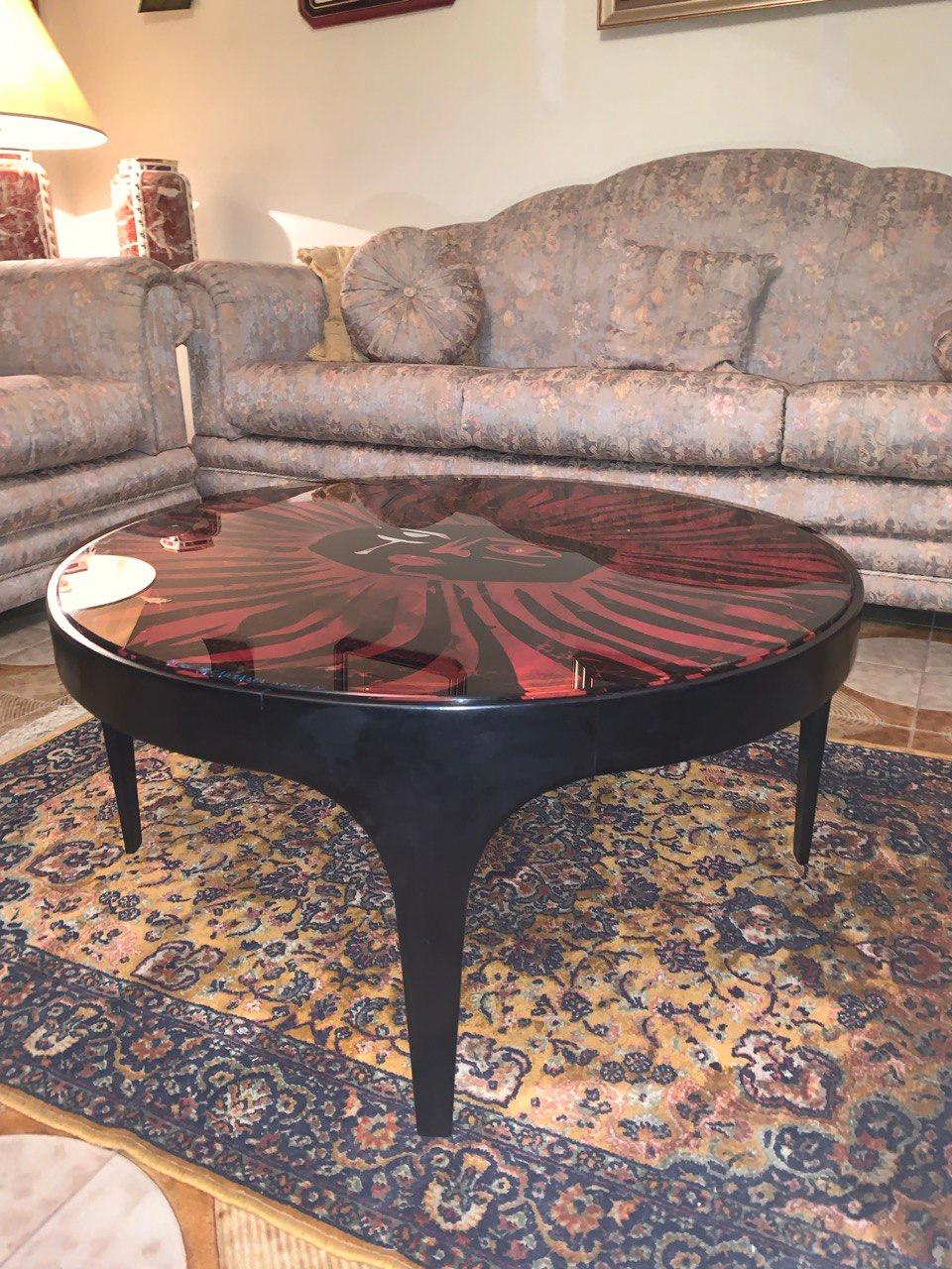 Cristal Table basse 'Max Ingrand Fontana Arte Duilio Barnabè' du milieu du siècle dernier. en vente