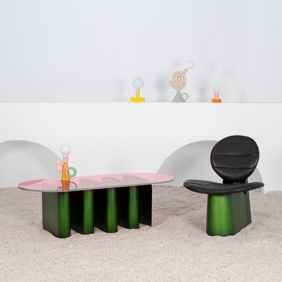 German Tavolino2 Fango Green Side Table by Pulpo For Sale