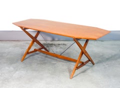 Tavolo a cavalletto mod. TL2, design Franco ALBINI, in legno massello. Anni 50
