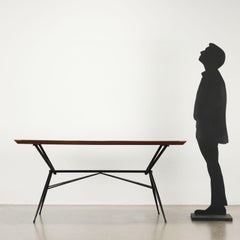 Tavolo Anni 60 piano in vetro colorato bianco