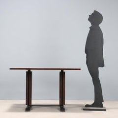 Mesa rectangular de madera exótica de los años 60