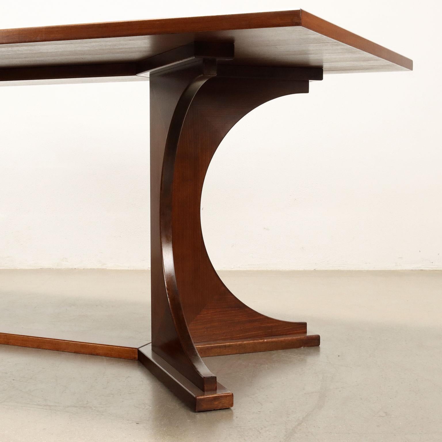 Table rectangulaire en noyer des années 1960 Excellent état - En vente à Milano, IT