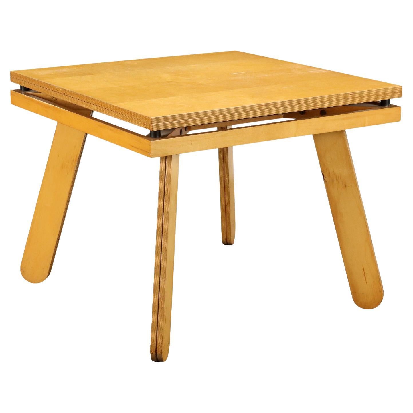 Tavolo Anni 70-80, in legno di pioppo marrone chiaro