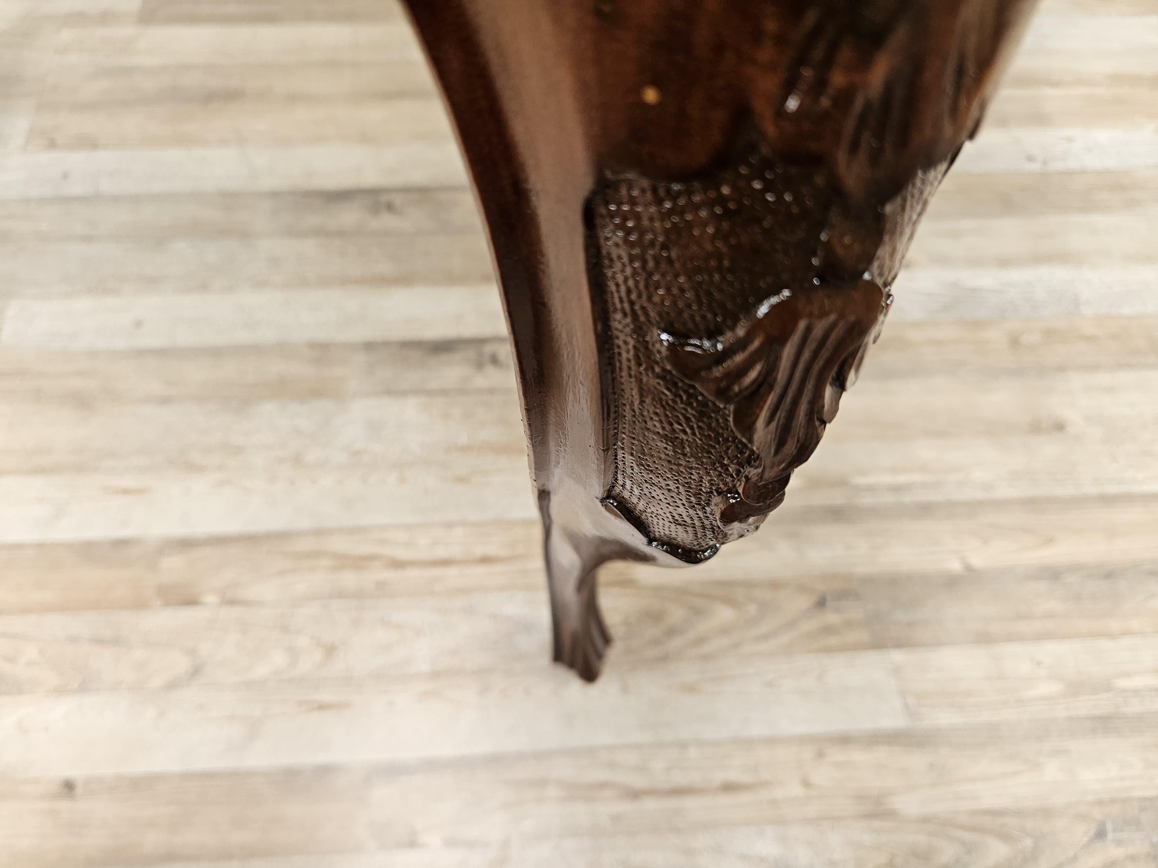 Baroque 20th century walnut and maple table For Sale 12