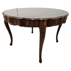 Baroque 20th century walnut and maple table
