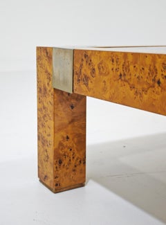 Smoked Wood and Glass Low Table by Milo Baughman 1970 Mid-Century Modern