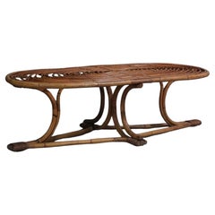 Niedriger Korbtisch, 1960er Jahre