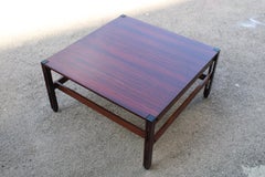 Low square brown wooden MIM table Ico Parisi Model Tivoli 1960 Label