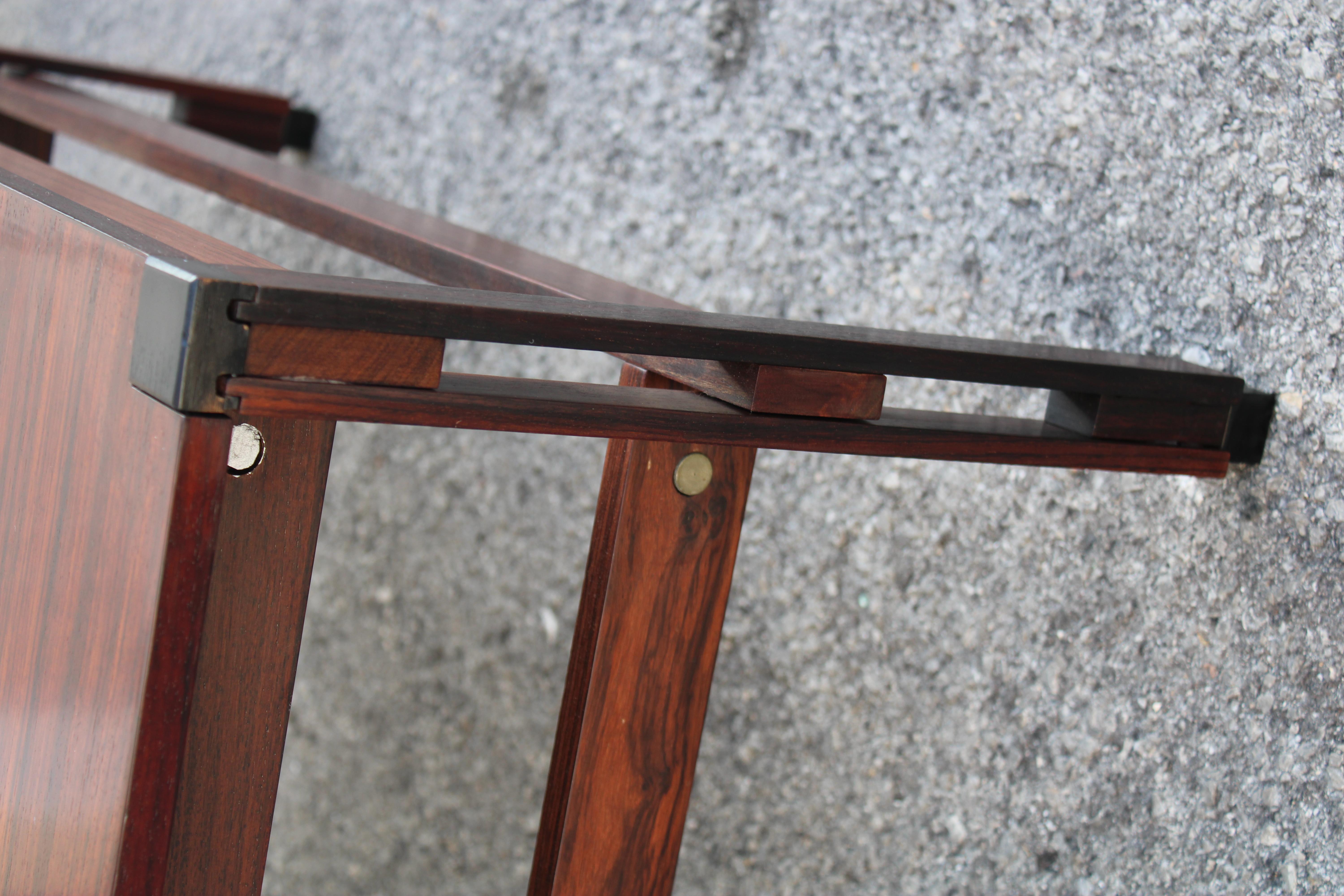 Niedriger quadratischer brauner Holztisch MIM Ico Parisi Modell Tivoli 1960 Etikett im Angebot 2